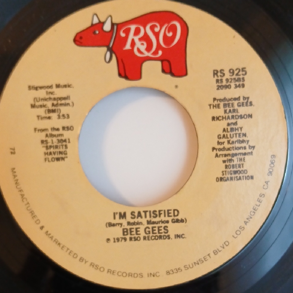 LOT= BEE GEES =I'm Satisfied /Love You Inside Out & Down the Road/Night Fever